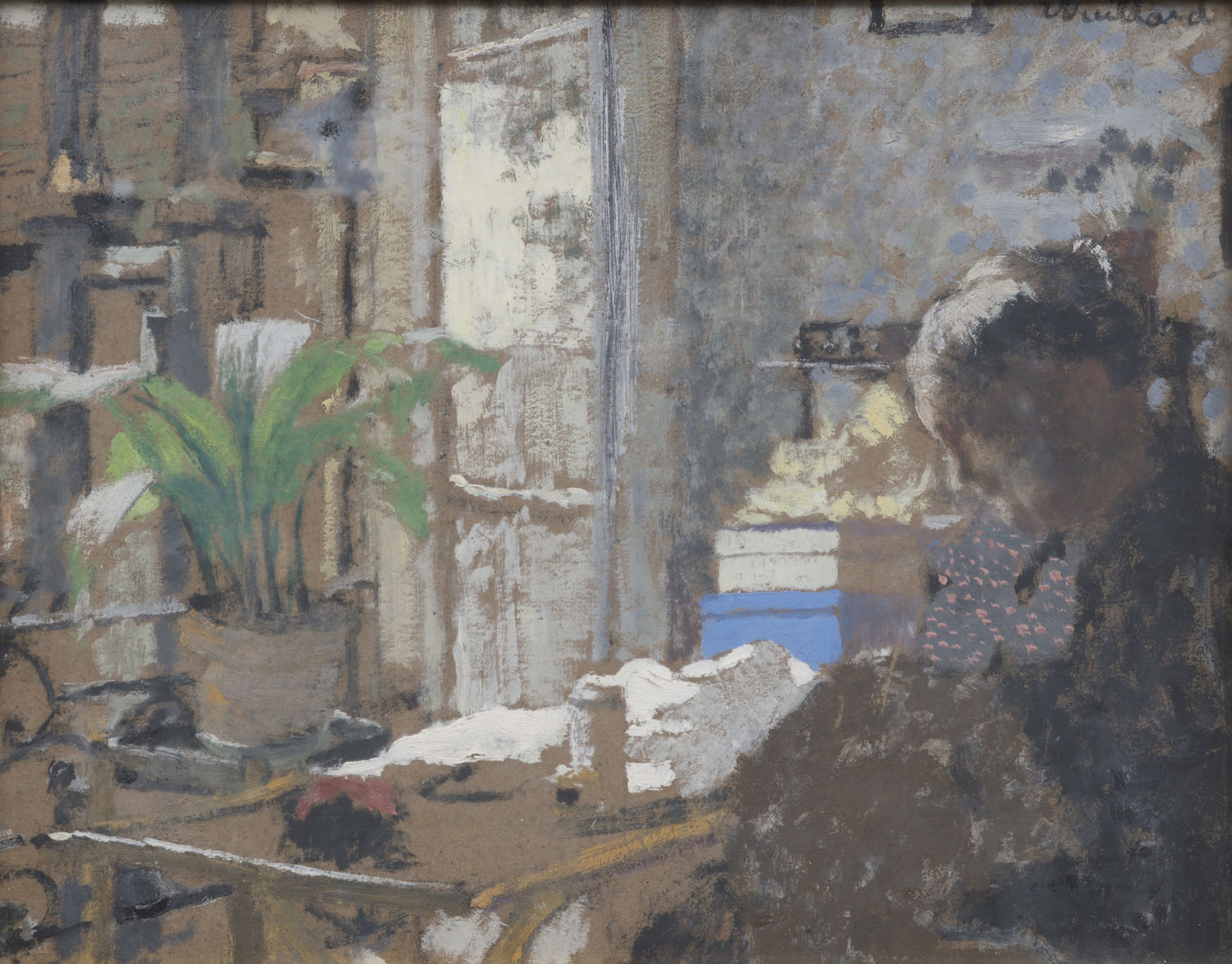EDOUARD VUILLARD, Madame Vuillard cousant. Au verso étude de femme assise, 1898