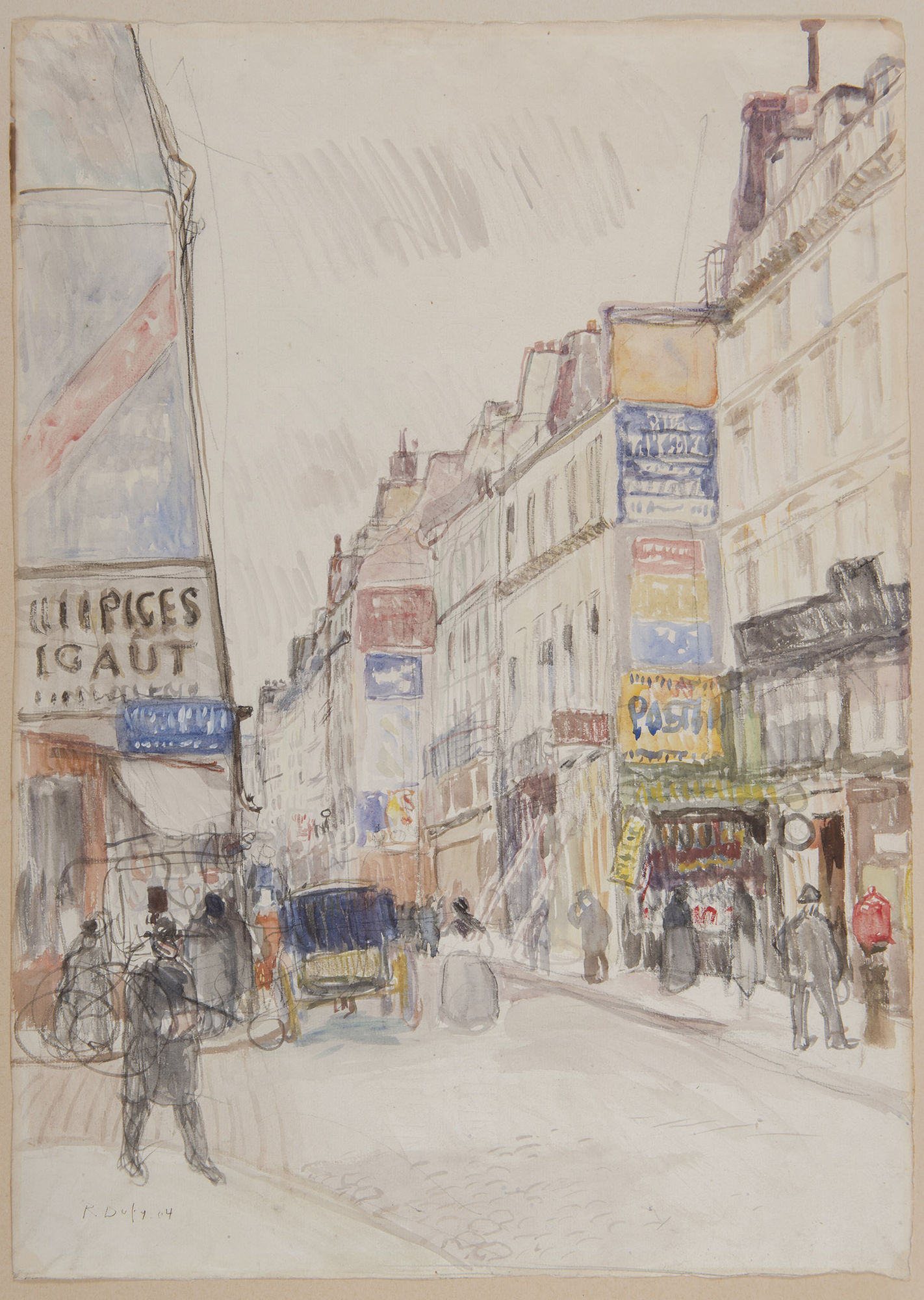 RAOUL DUFY, La rue Vieille du Temple à Paris, circa 1904