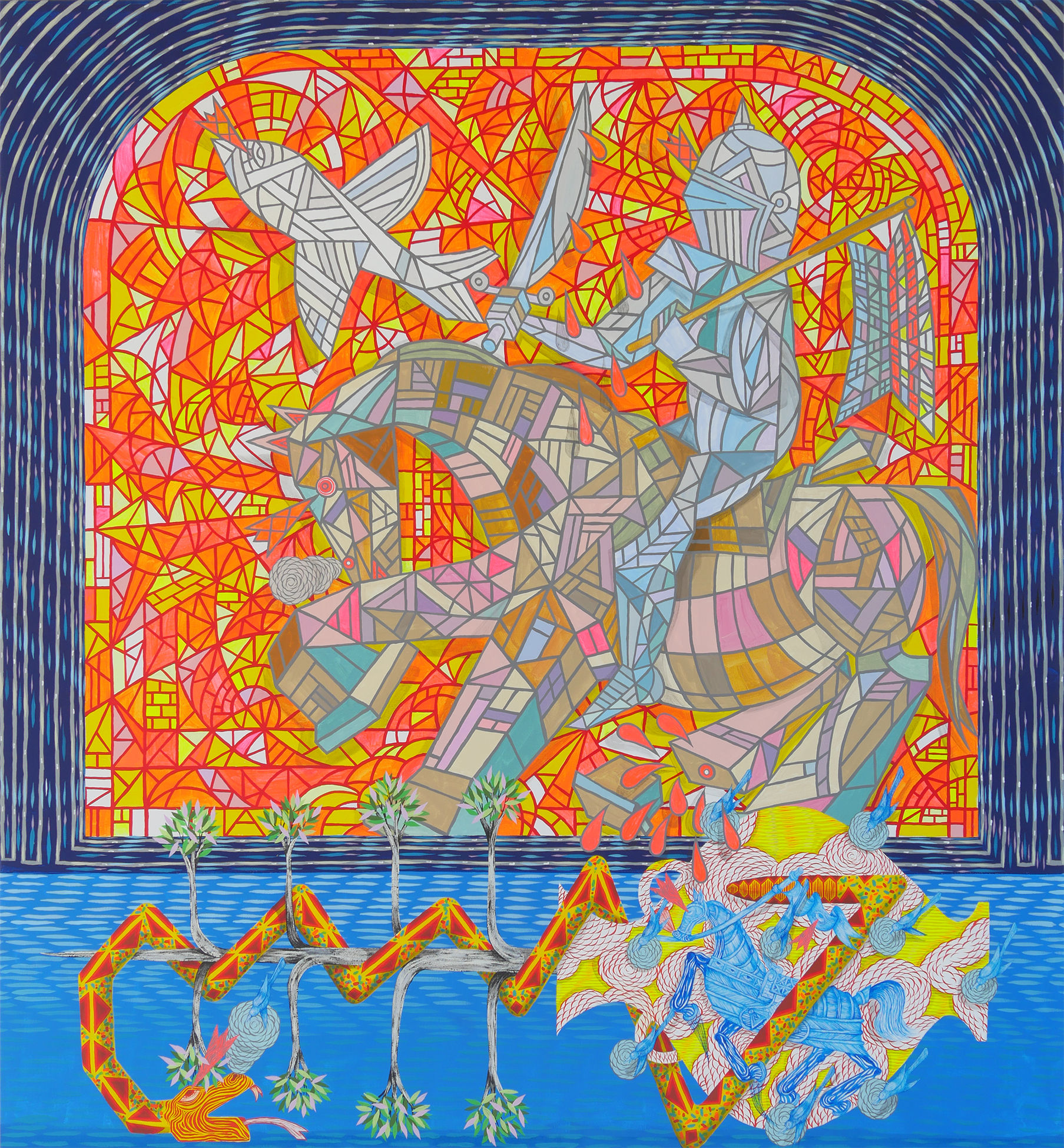 Andrew Schoultz, The Long Way Forward (Window), 2020