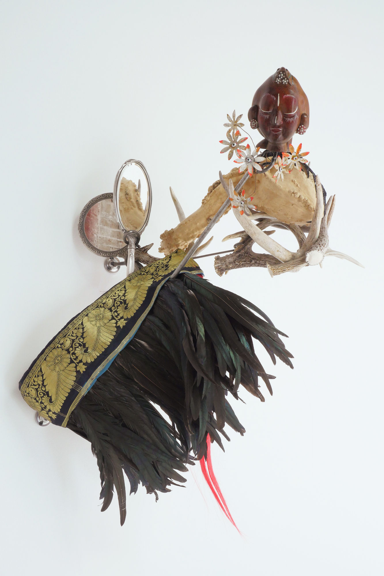 Rina Banerjee, Hear her jingle, a feathery collar from which she hollered when merchants made milky mistakes and ballsy governments squandered without secrets, so she lamented of what of descendants. She thought into her mirrors we can’t be friends now ring ruler, the rider, unkept horses., 2024