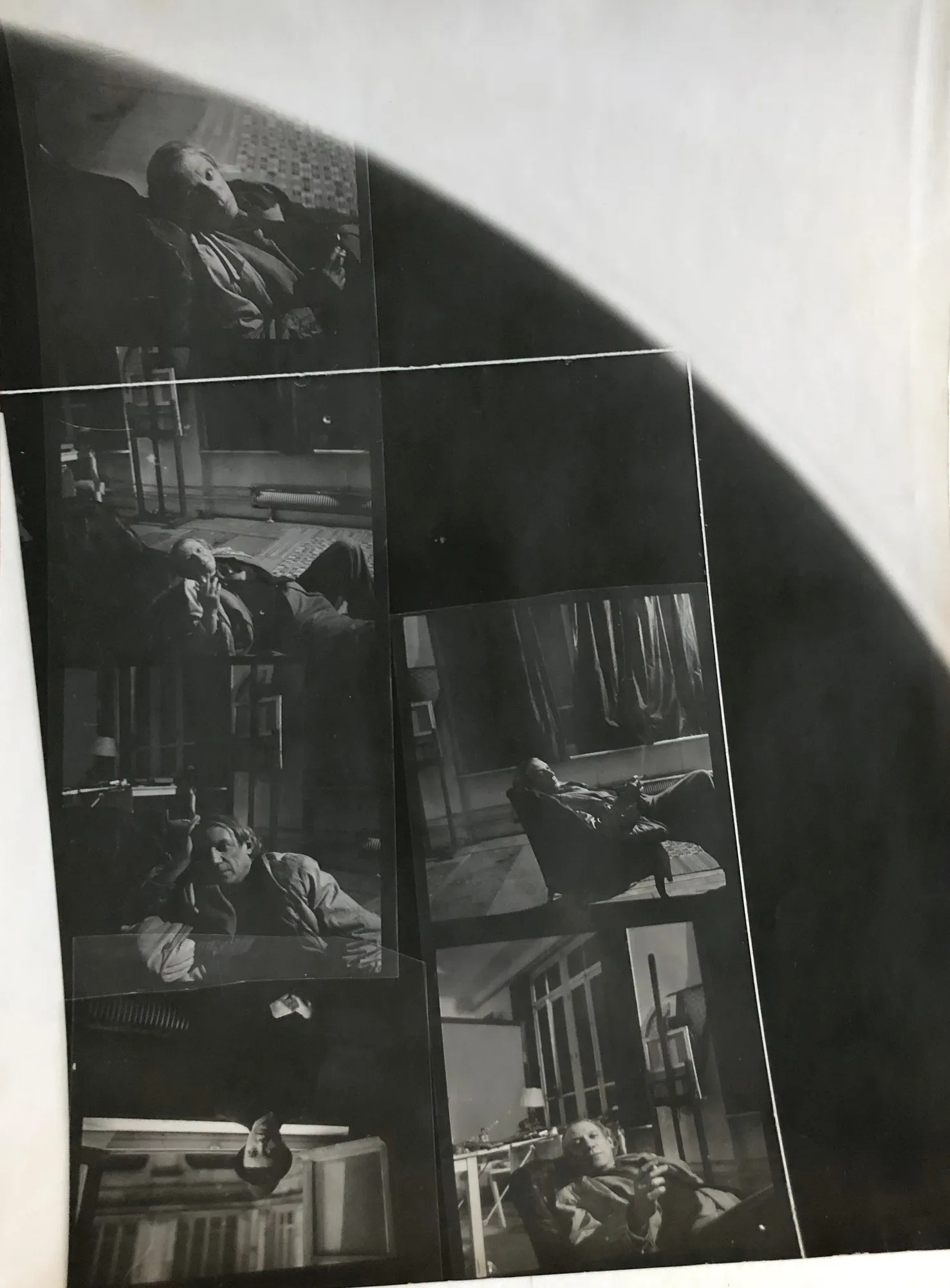 Dora Maar, Pablo Picasso in His Studio (Contact Sheet), 1942