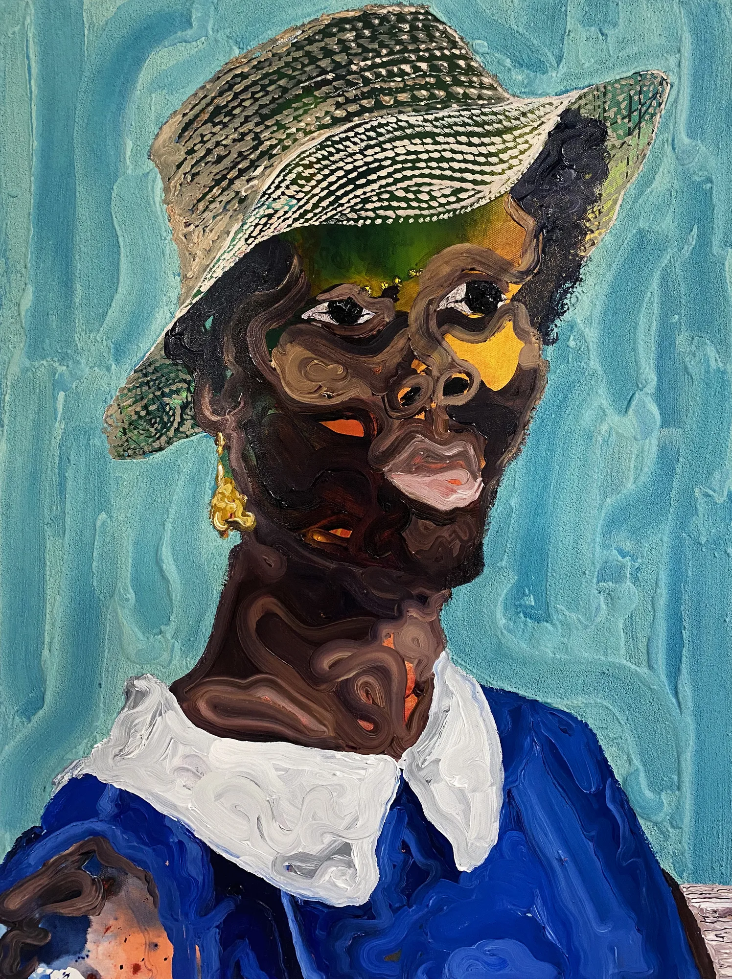 Ludovic Nkoth, Student in Straw Hat, 2020