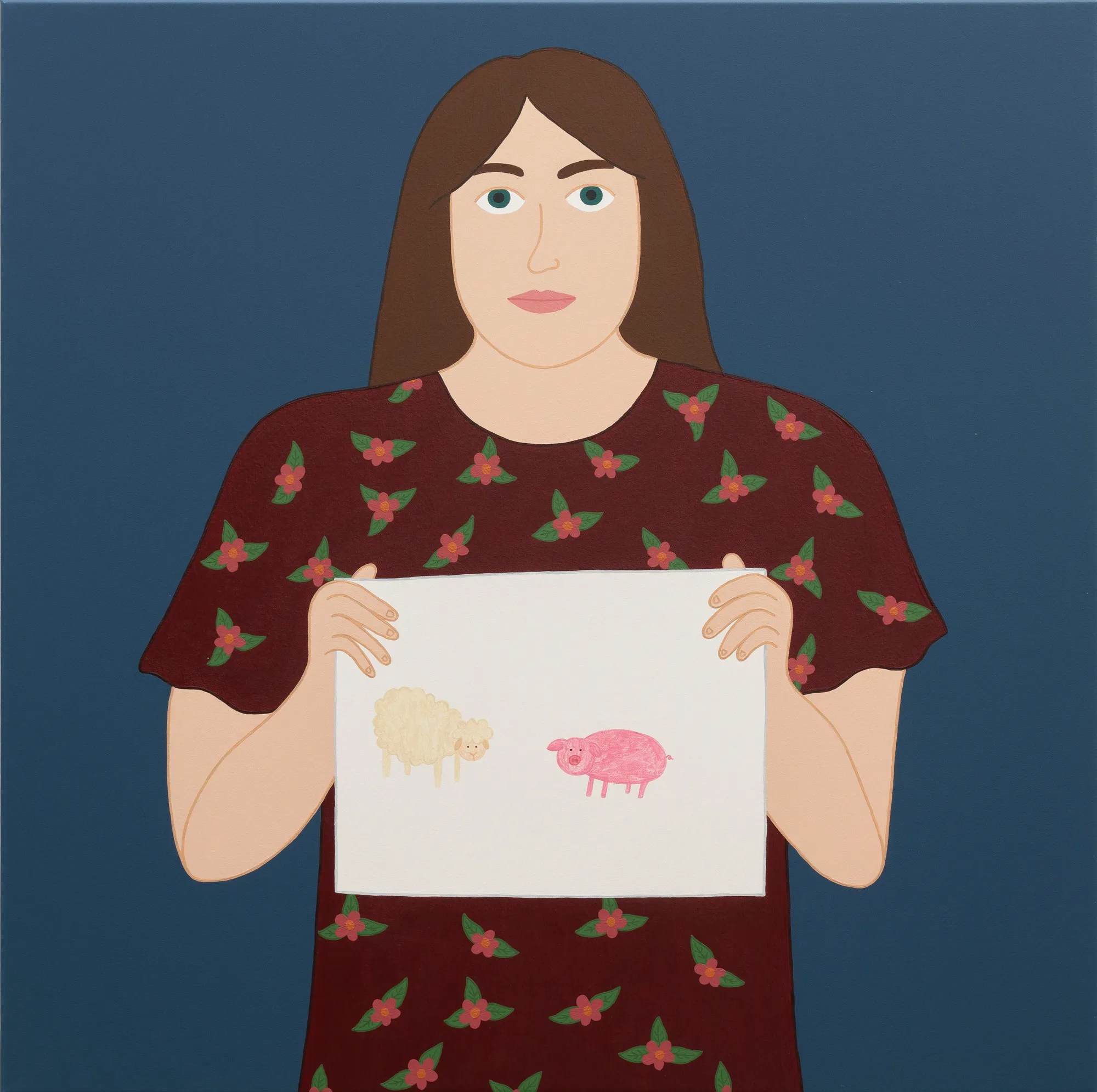 Ayesha Green, Painting of a sheep and pig, 2025