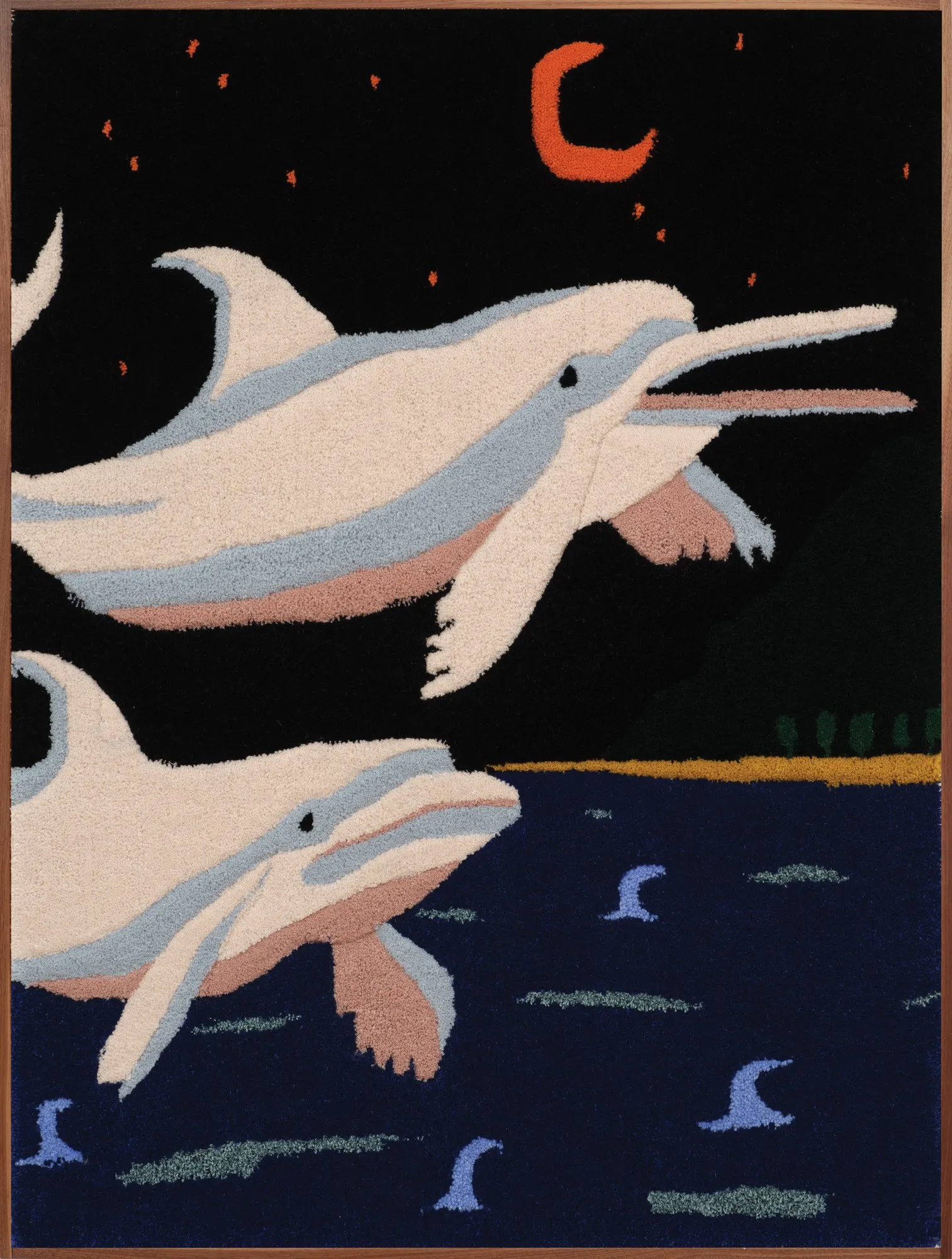 Claudia Kogachi, Beluga whales swimming in the air, 2023