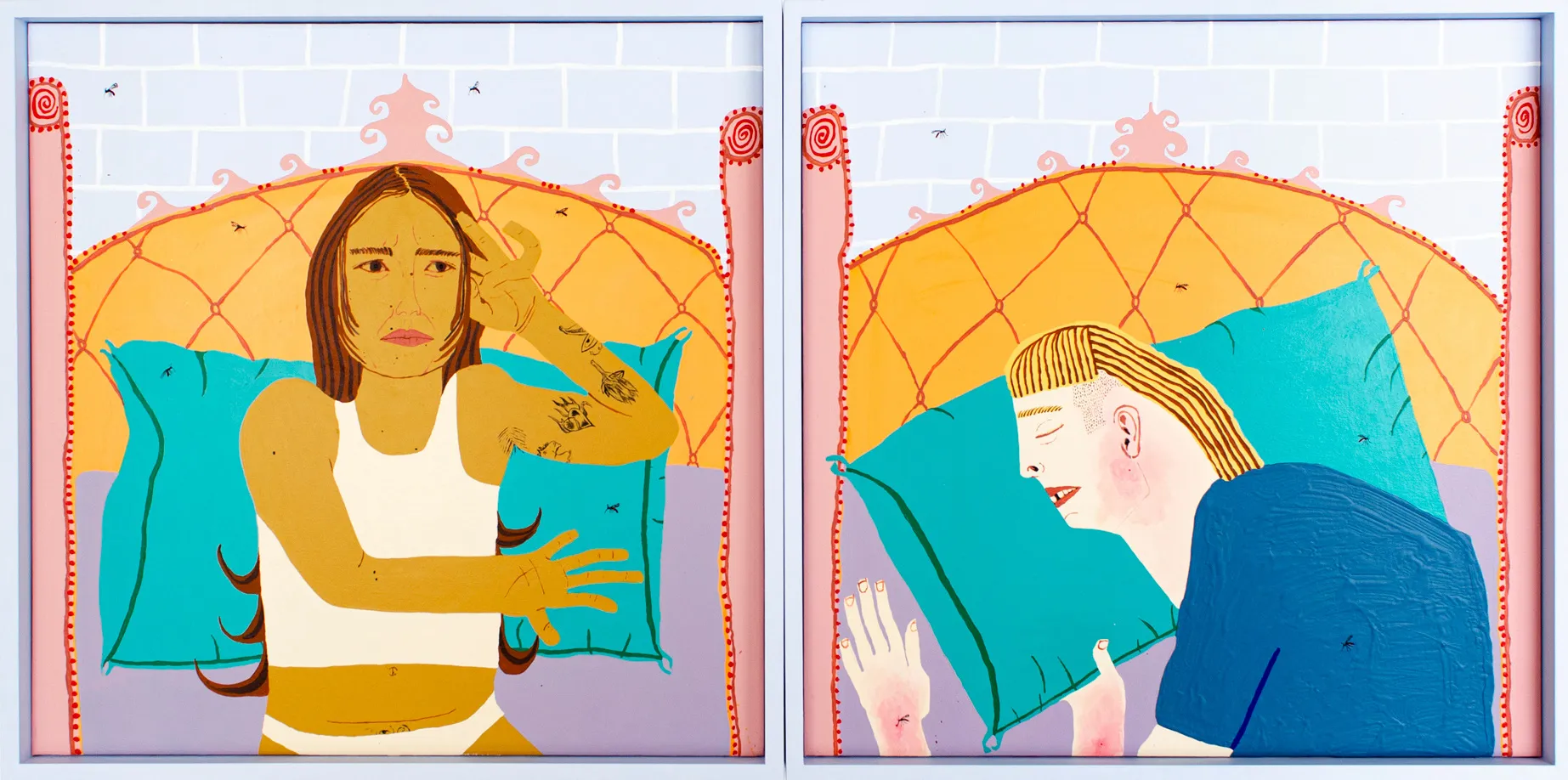 Claudia Kogachi, The one with the mosquitoes (diptych), 2021