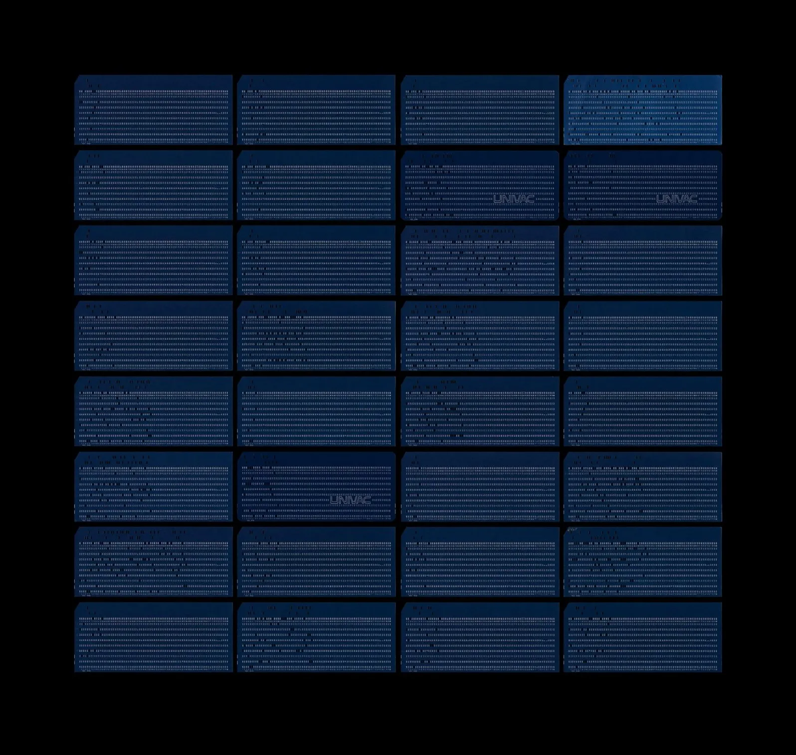 Ann Shelton, Punch Cards, computer coding cards from the Wanganui Computer, 2013