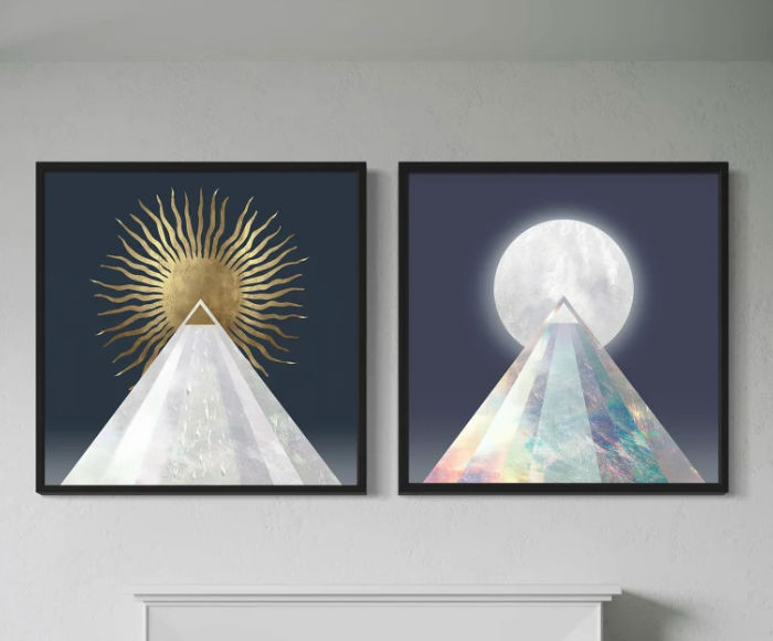 Lauren Baker, .Solar And Luna Pyramid Two Works Unframed, 2025