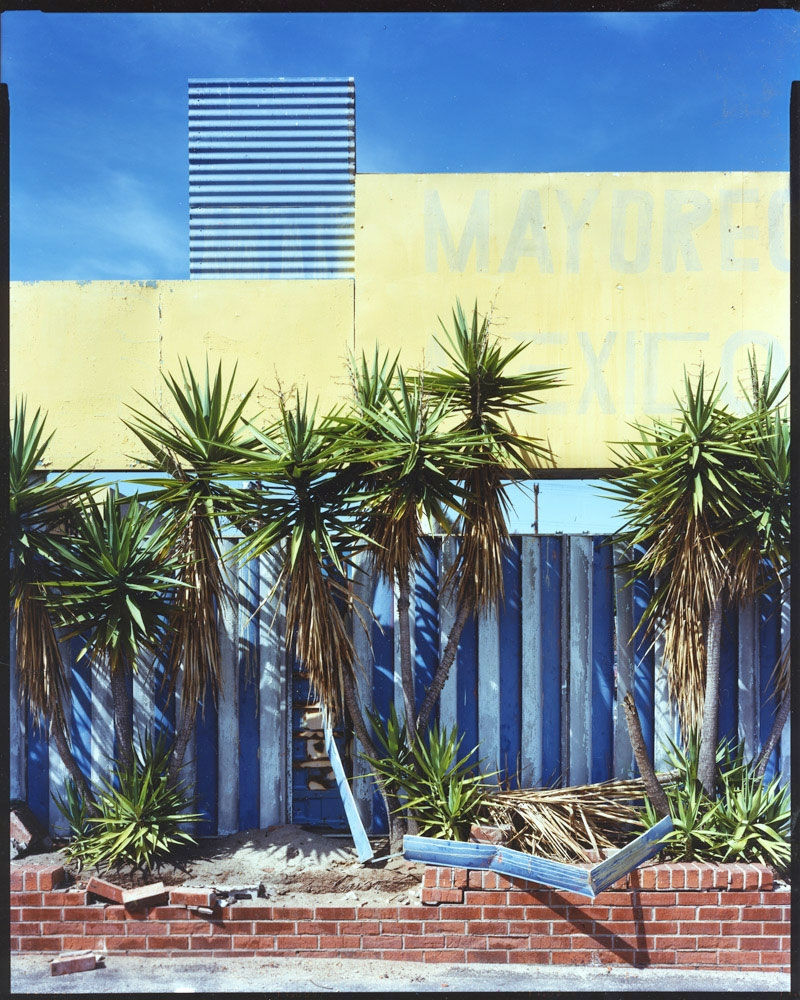 Bruce Wrighton Palm trees in front of building with MAYORE...EXICO... sign Tirage C-print d'époque 20 x 25 cm Dim. papier: 20 x 25 cm