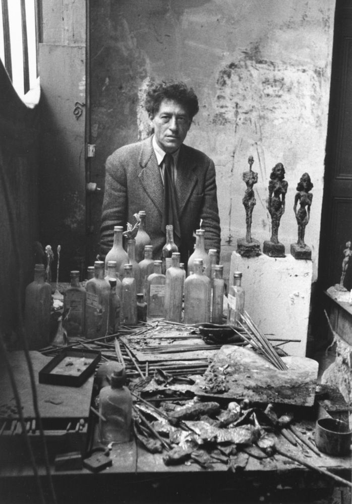 Sabine Weiss Alberto Giacometti Tirage gélatino-argentique postérieur 26,5 x 36 cm Dim. papier: 30 x 40 cm