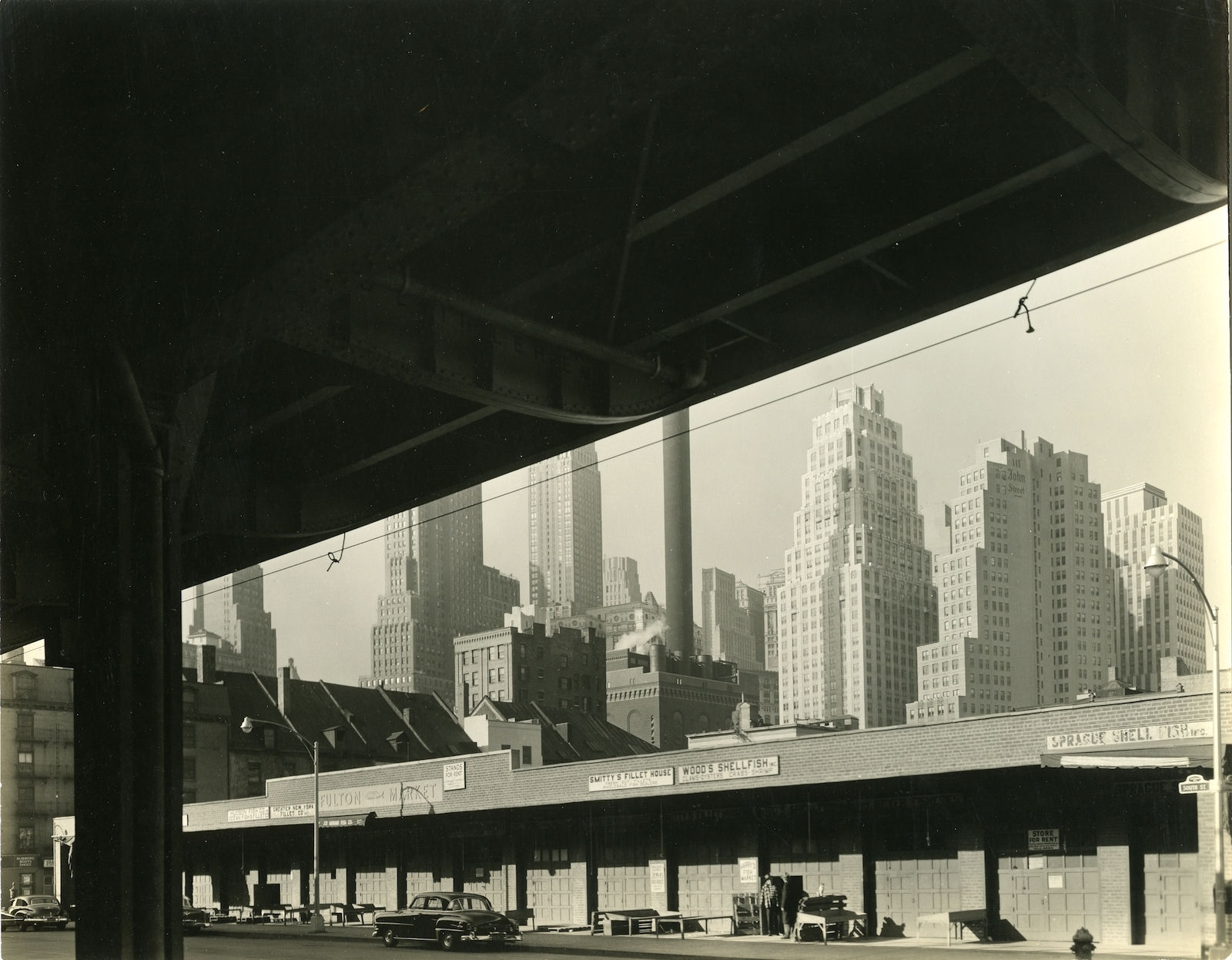 Berenice Abbott Fulton Market Tirage gélatino-argentique d'époque 24,3 x 19,4 cm