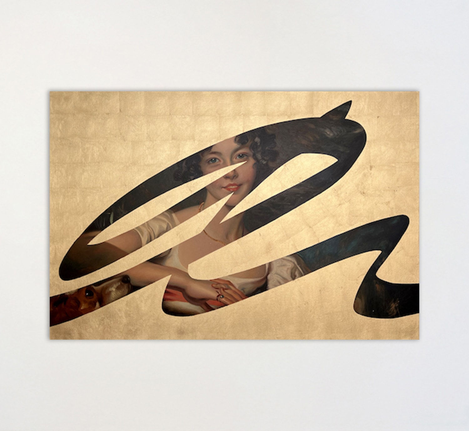 Lino Lago, Fake Abstract (Gold on Sir Thomas Lawrence), 2024