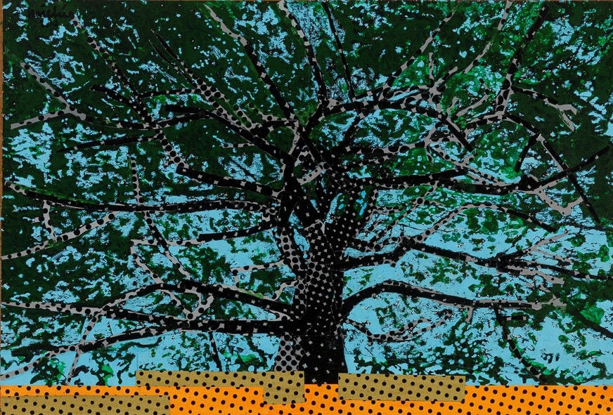 Vincent Michéa Etude pour un arbre 4 Acrylique, papier découpé, collage 60 x 45 cm 17 3/4 x 23 5/8 inches