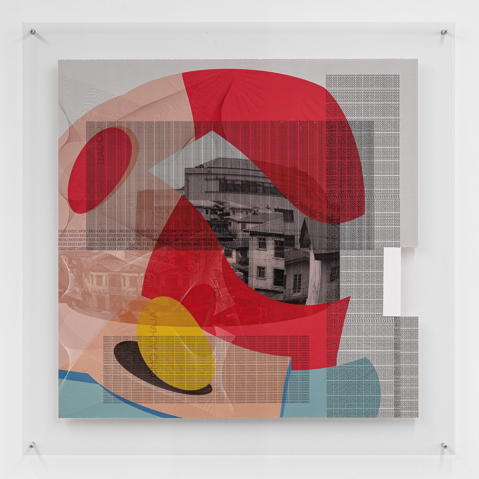 Joseph Obanubi Megacity Experiment IX Impression jet d'encre, collage digital, gaufrage et assemblage 75 x 75 cm (image) 85 x 85 cm (paper) 30 x 30 inches