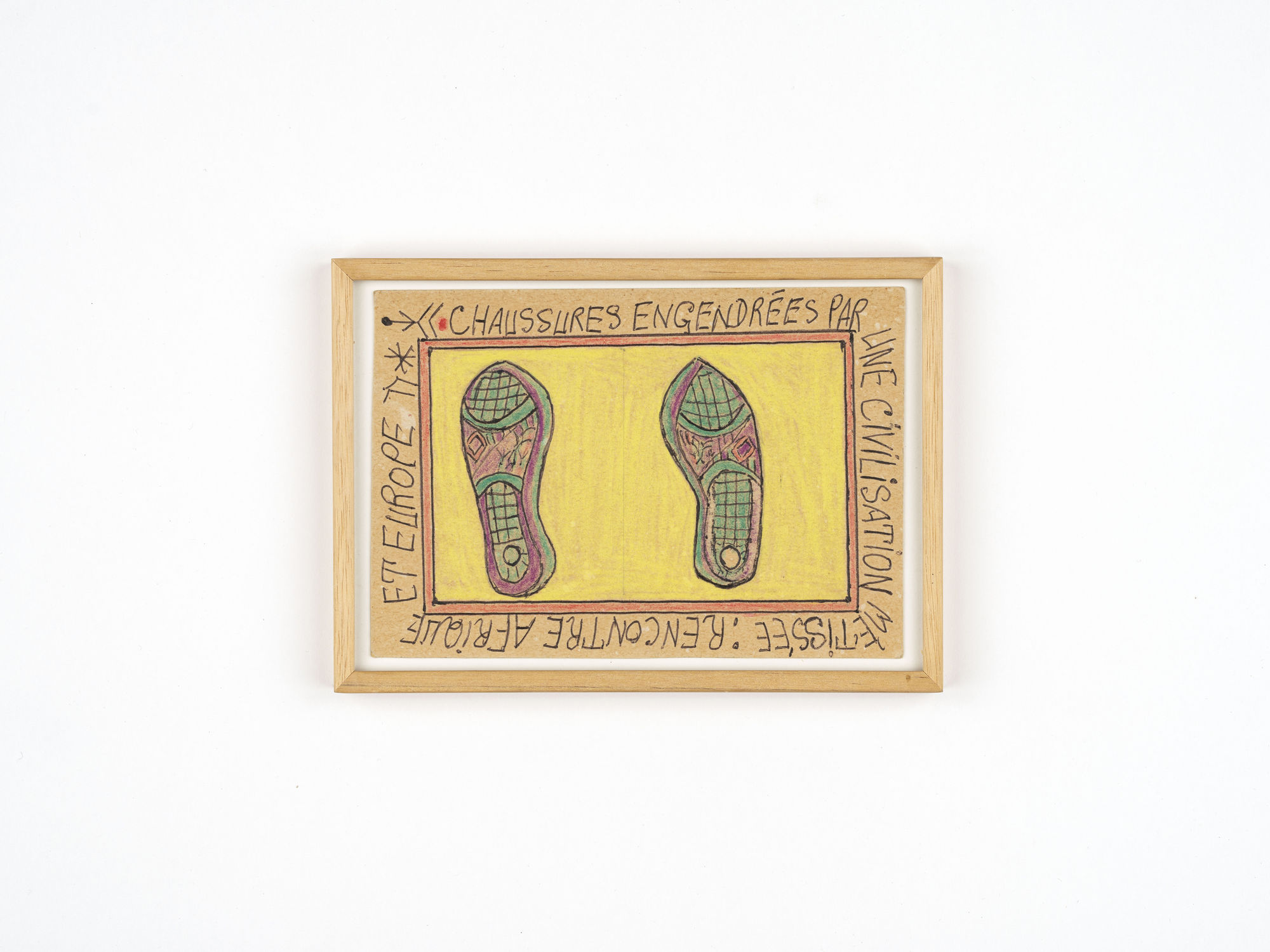 Frédéric Bruly Bouabré, Chaussures engendrées par une civilisation métissée : Rencontre Afrique et Europe, 1993