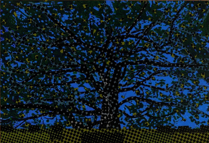 Vincent Michéa Etude pour un arbre 1 Acrylique, papier découpé, collage 60 x 45 cm