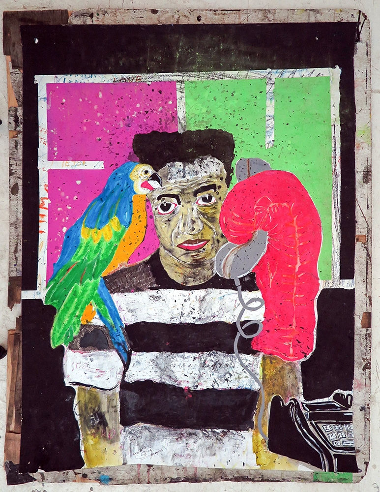 Kura Shomali Sans titre (Embarras de choix boxeur) Encre, pigment et crayon sur papier 100 x 75 cm 39 x 29 in