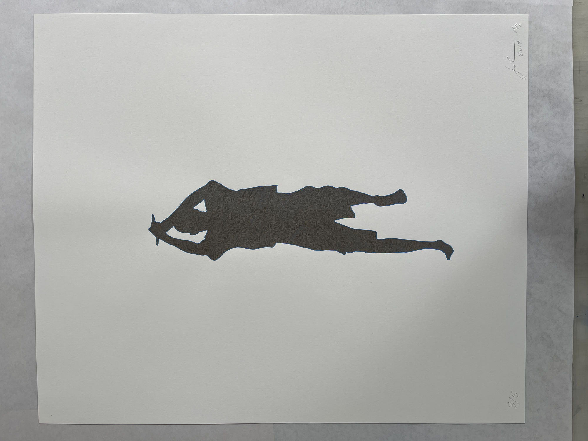 John Brinton Hogan, Man Gesturing Amidst a Group of Recreational Campers at Coachwhip Canyon, Anza Borrego Desert State Park, March 2014 (Bronze, Pewter, Blue), 2019