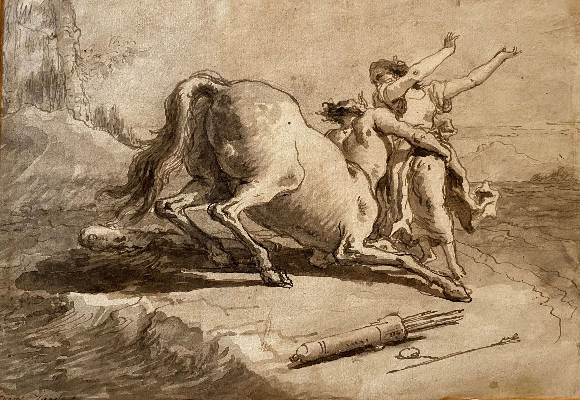 Giandomenico Tiepolo, Scena di lotta tra una ninfa e un centauro (o Centauro rapitore), 1780