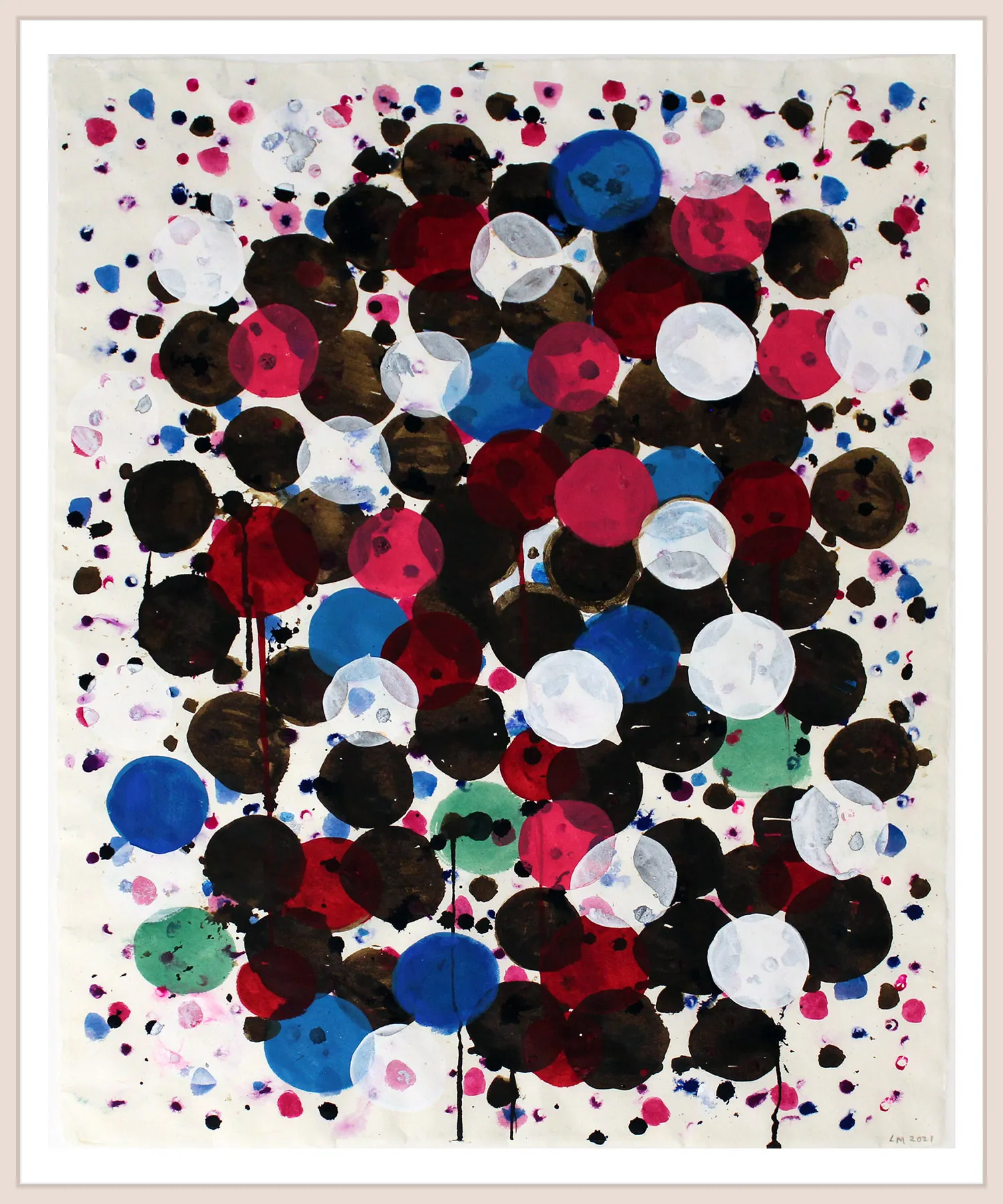 Landon Mackenzie, Composition of Sepia Dots, 2021