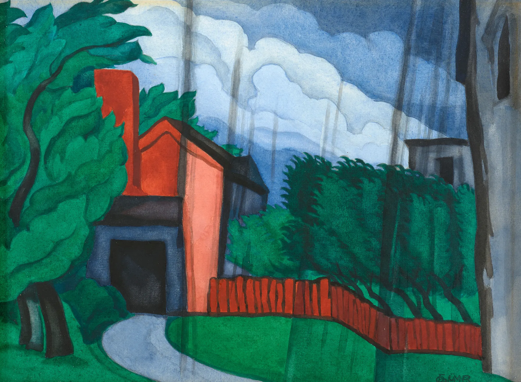 Oscar Bluemner, Downpour, 1924