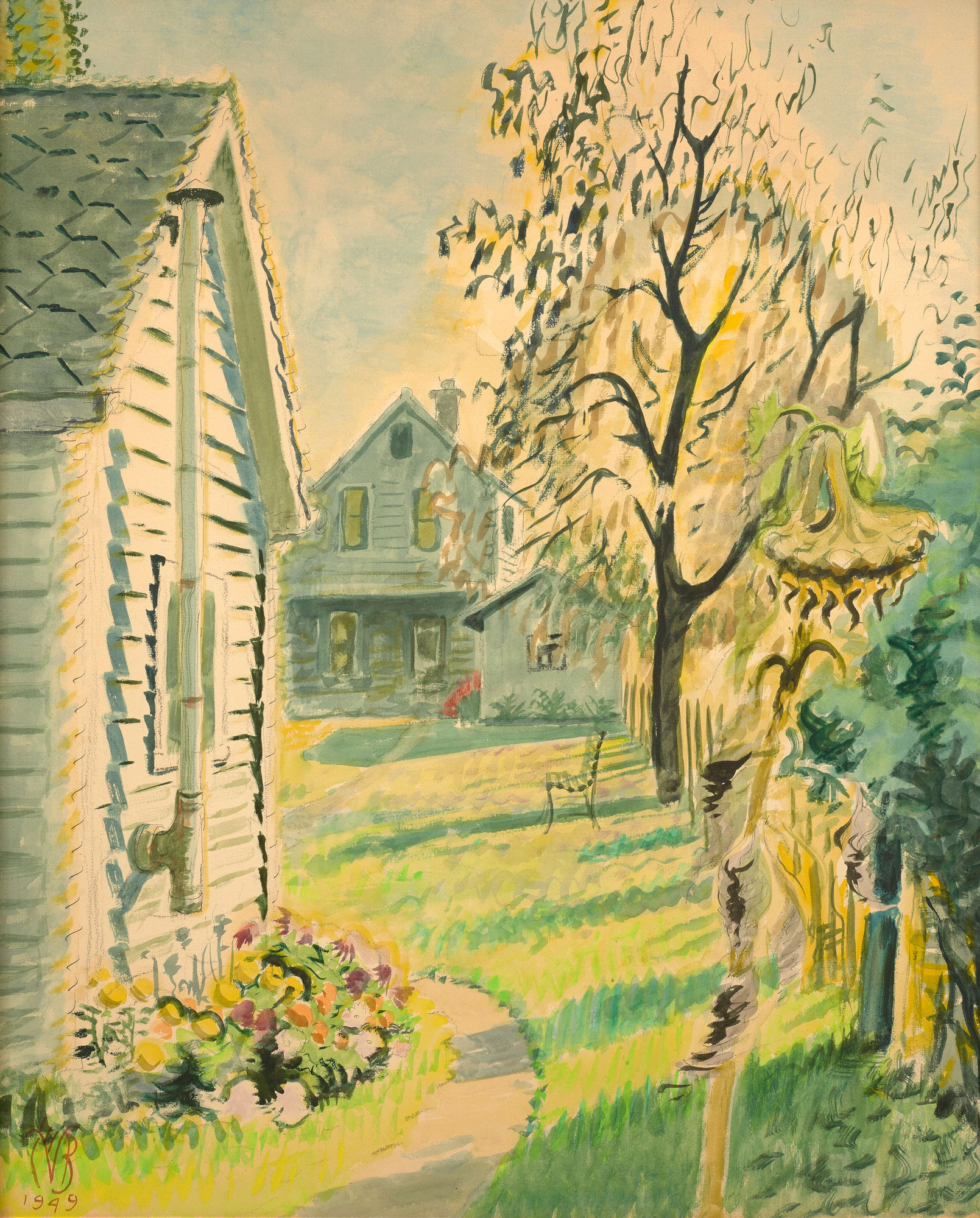 Charles E. Burchfield, Sunflower in Backyard, 1949
