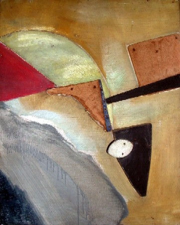 Kurt Schwitters Sans titre huile et relief sur bois 47,5 x 38 cm 18 3/4 by 15 in.