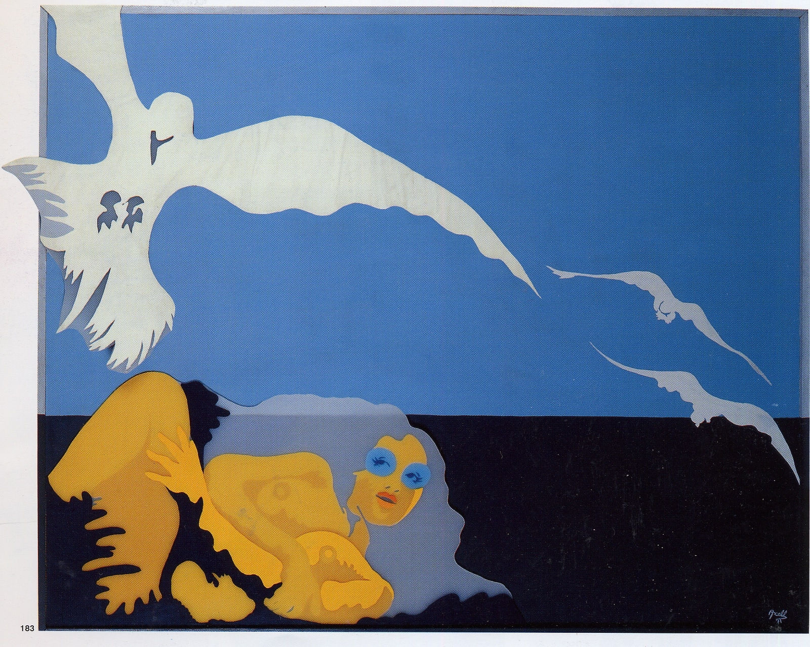 Evelyne Axell Marine émail sur plexiglas 131,5 x 161 cm