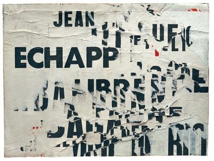 Jacques Villeglé Métro Sentier Affiches lacérées marouflées sur toile 26,6 x 34,5 cm