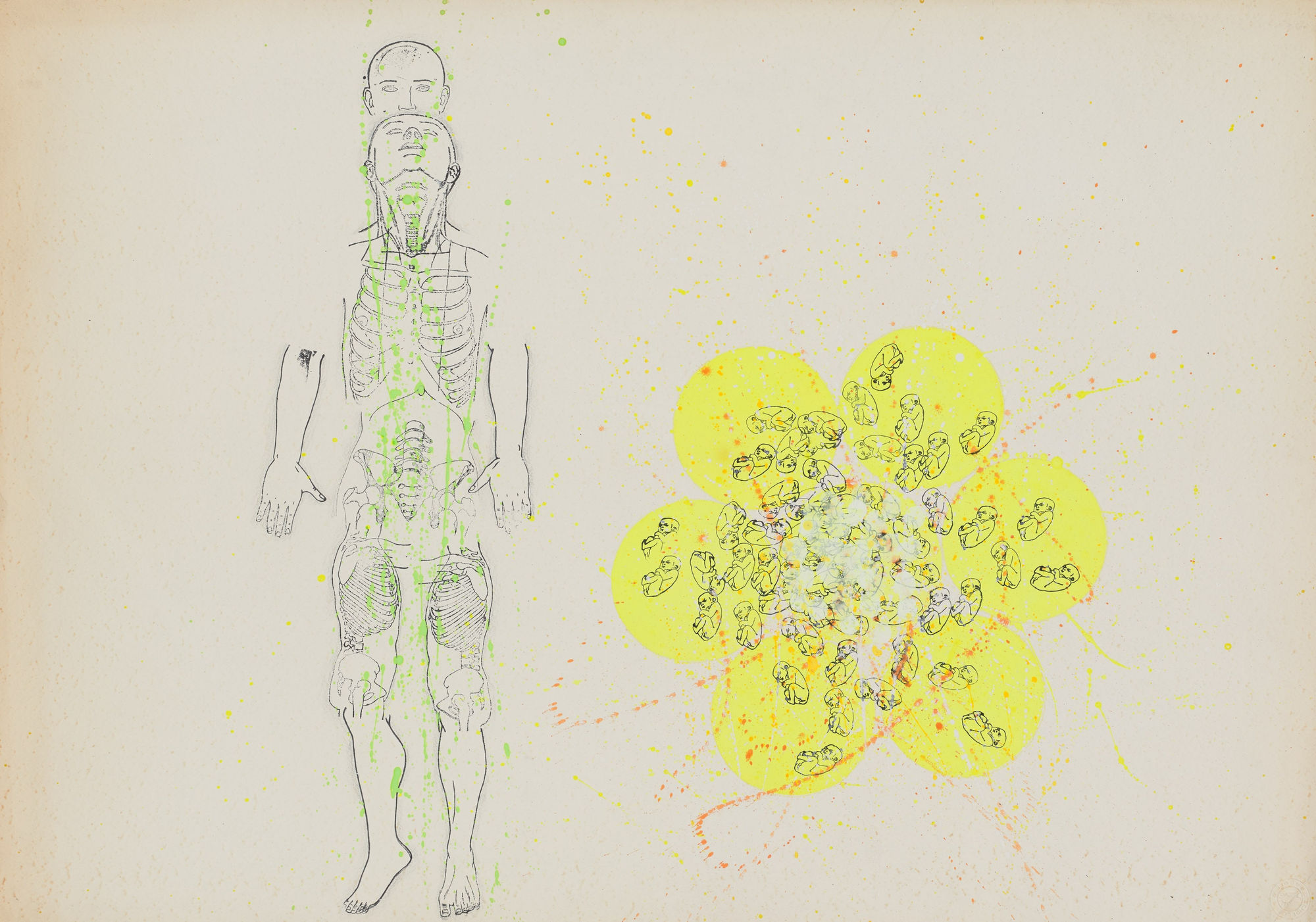 Kiki Kogelnik Untitled (Robots) Acrylique, aquarelle et encre sur papier 62.2 x 87.6 cm 24 1/2 x 34 1/2