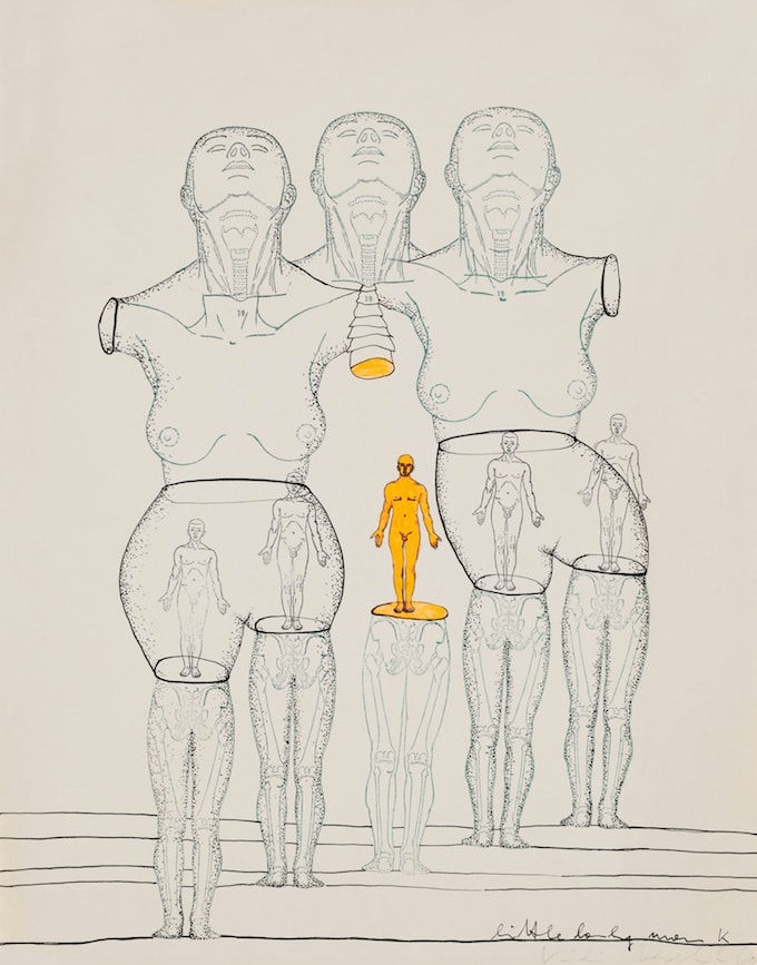 Kiki Kogelnik Little Lonely Man Acrylique et encre sur papier 54 x 42 cm 21 1/4 x 16 1/2