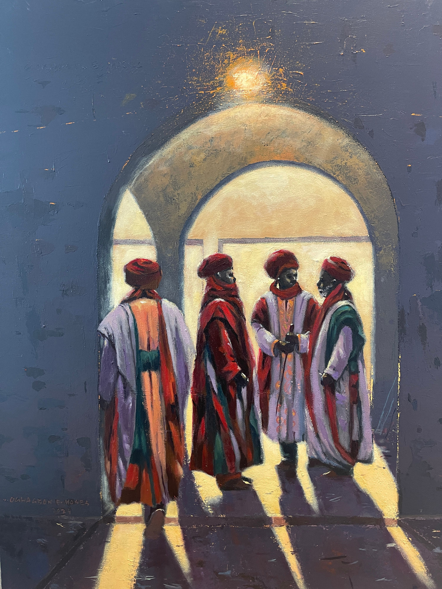 Moses Oghagbon, Conversation (Dogarai), 2024