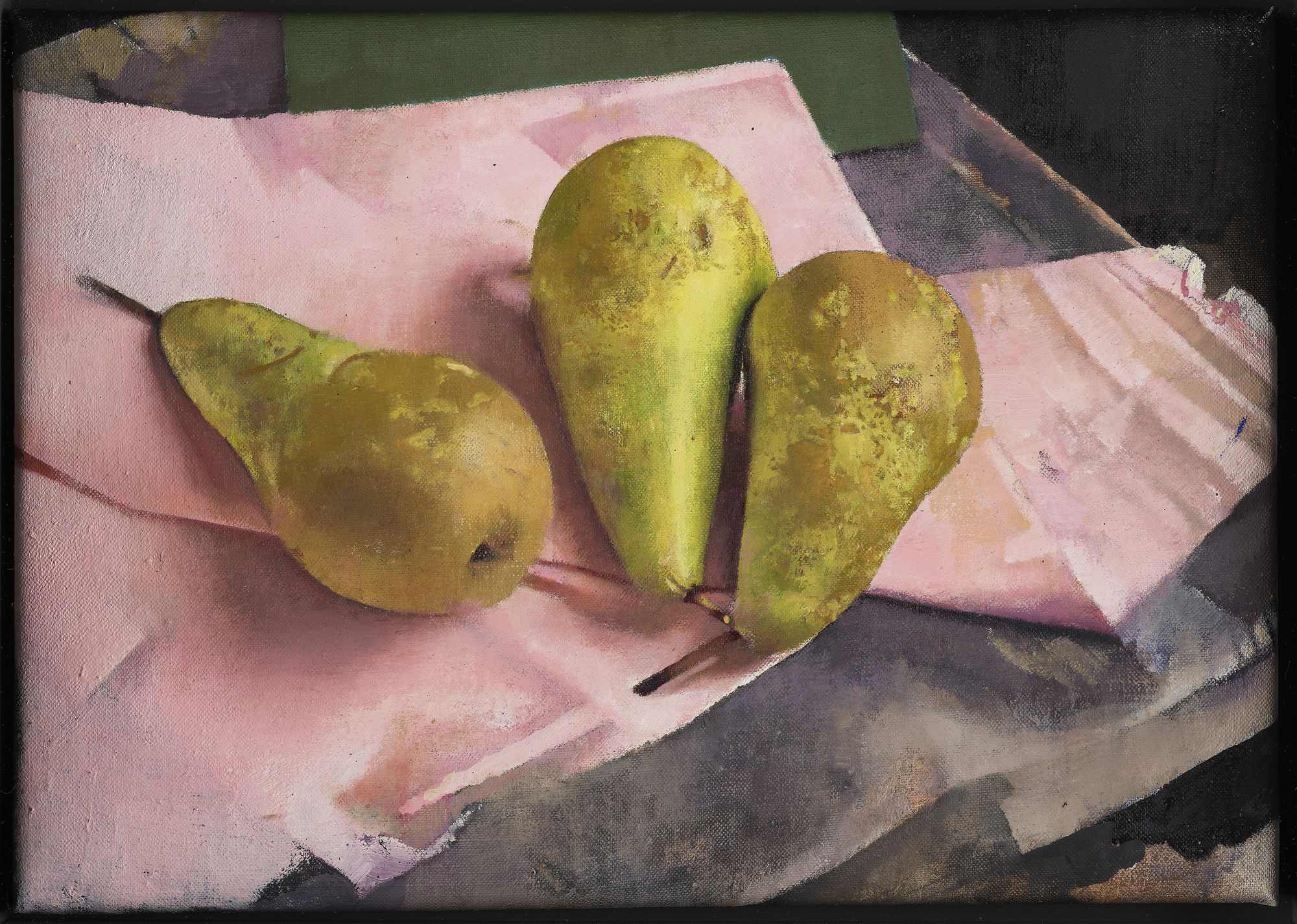 Diarmuid Kelley, Conference Pears Against a Pink Napkin, 2018