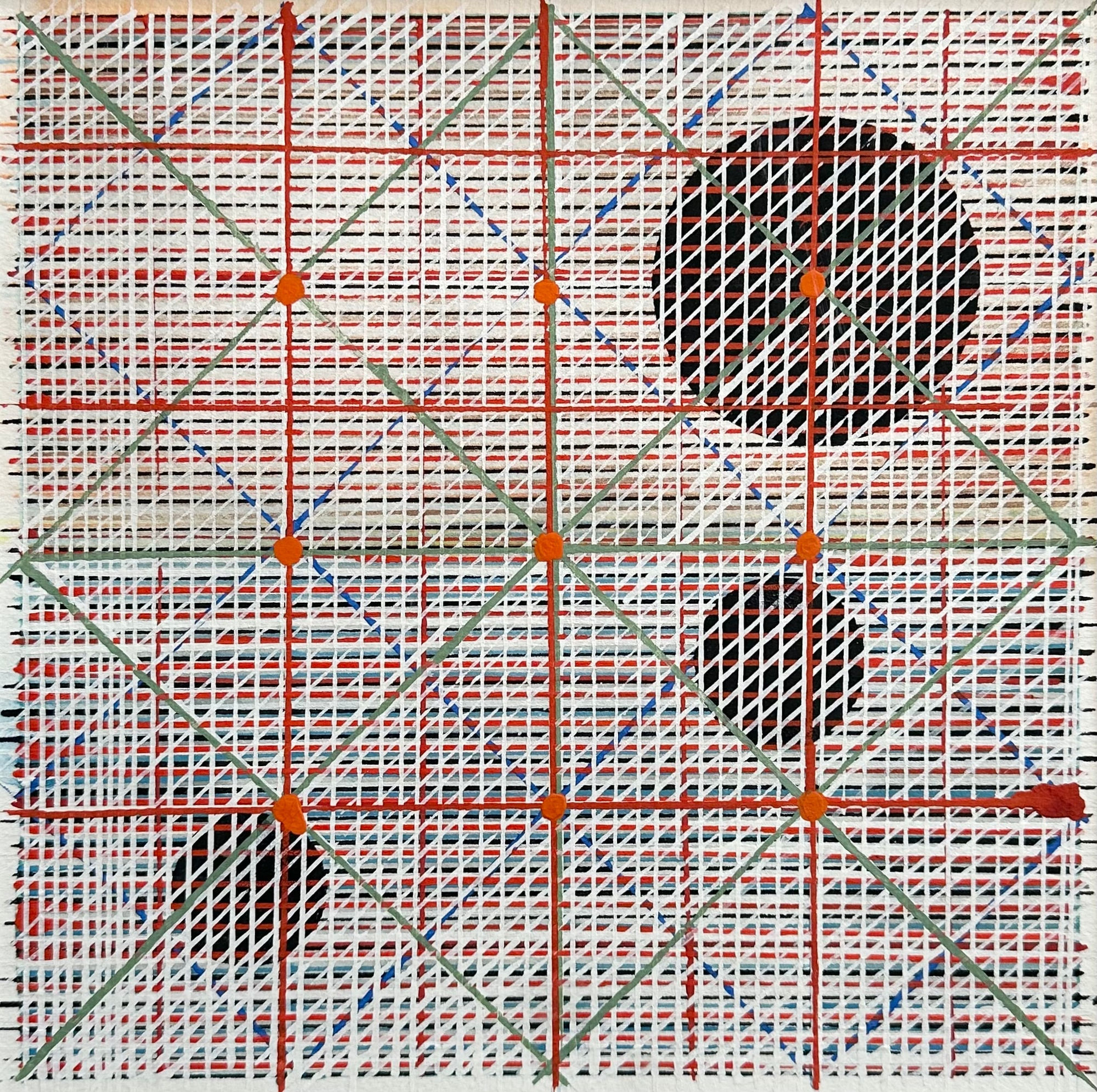 Helen Ireland, Grid Landscape Series (Cadmium Orange/IvoryBlack, 2018