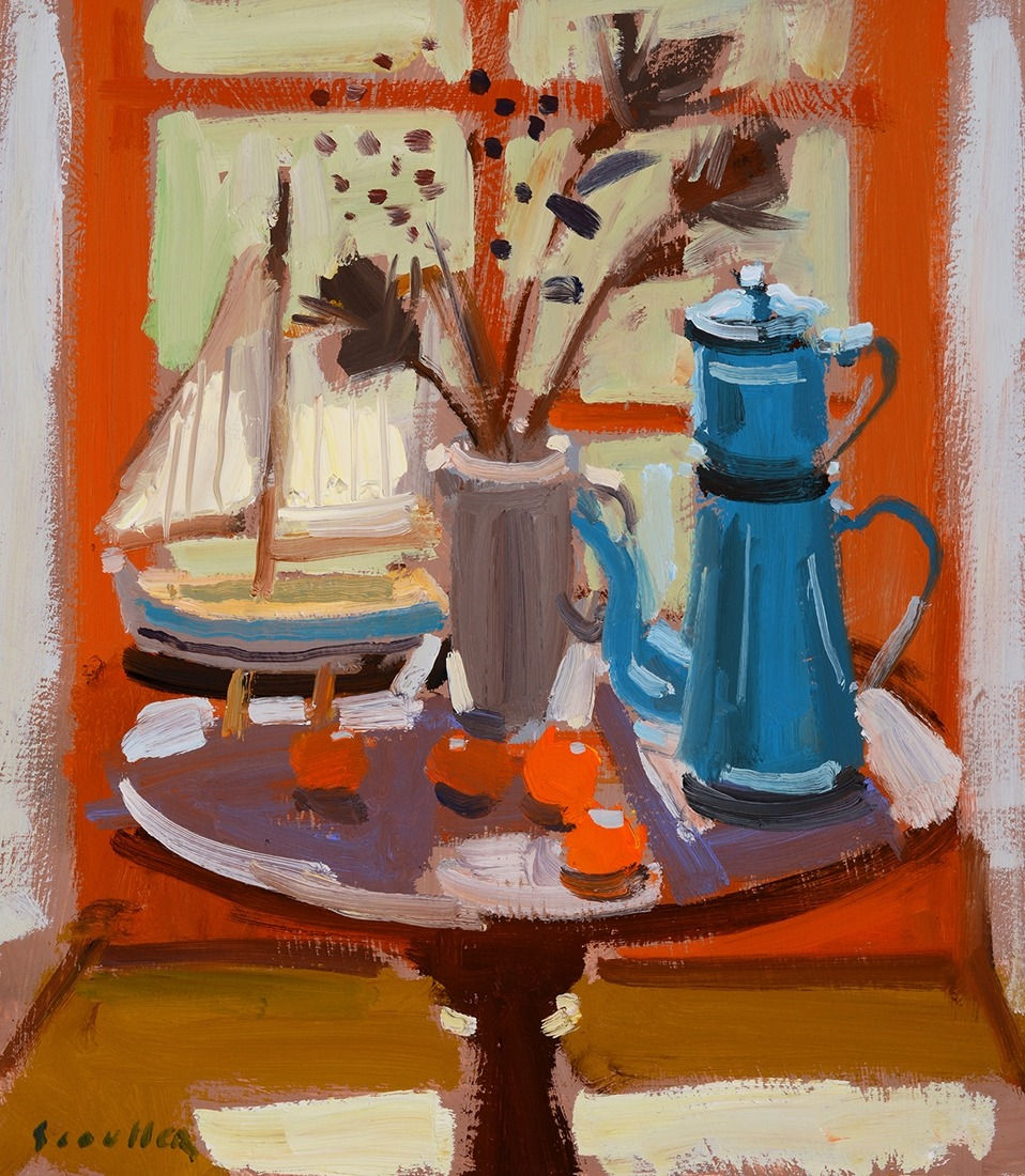 Glen Scouller RSW RGI, Still Life with Toy Yacht