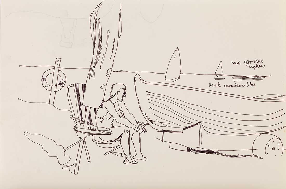 Alberto Morrocco OBE (1917-1998), Beach Sketch , c.1971