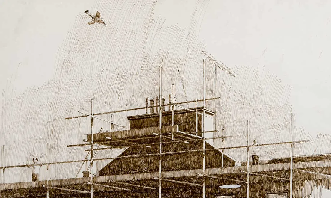 David Evans ARCA RSA RSW (1942-2020), The Scaffold, Dundas Street