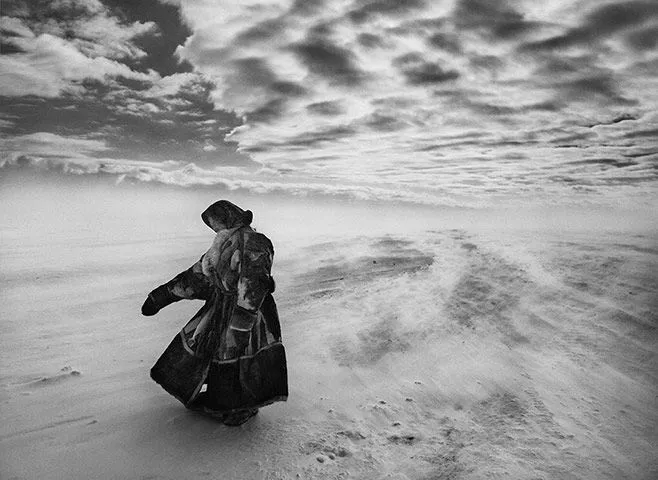 Sebastião Salgado, Nenet Nomads, Wind storm, Siberia, Russia, 2011