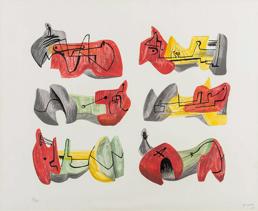 Henry Moore OM CH, Six Reclining Figures (Cramer 149), 1963