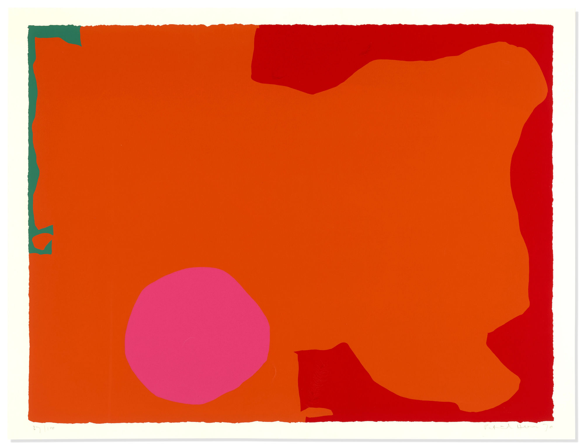 Patrick Heron CBE, Magenta Disc and Red Edge: April 1970, 1970