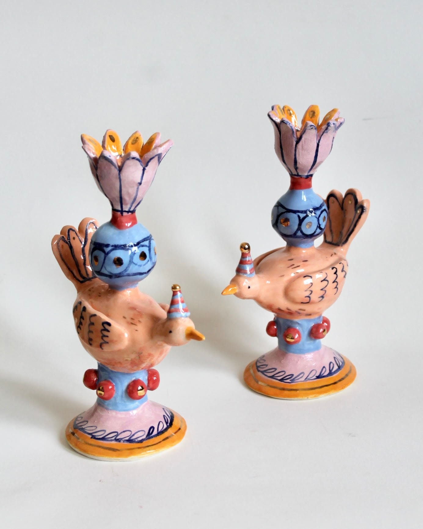 Celia Wood, Large Bird Candlestick Holders, 2024