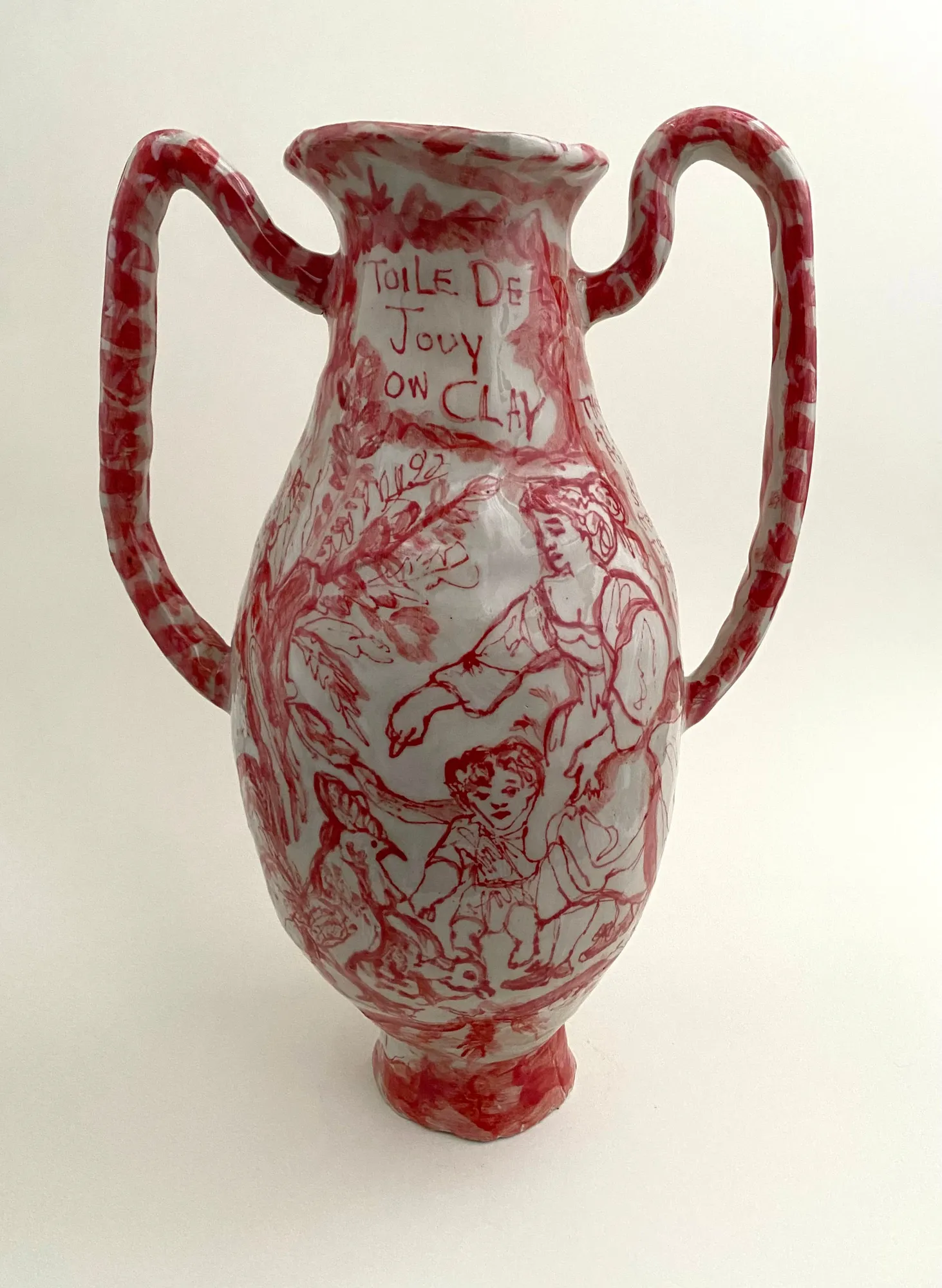 Oska Lappin, 'Toile De Jouy' On Clay With Words From Animal Farm, 2025