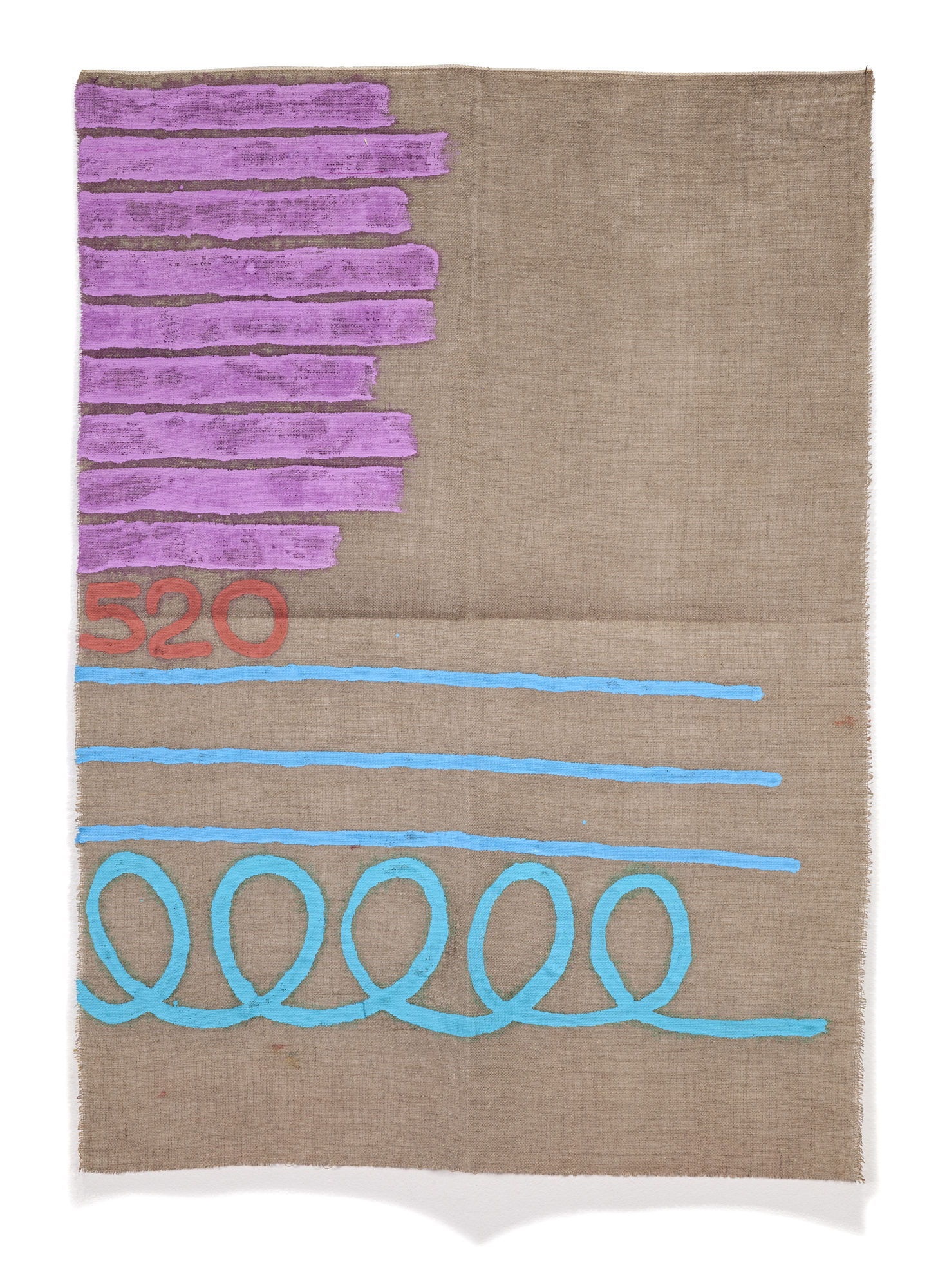 Giorgio Griffa, Tre linee con arabesco n.520, 1992