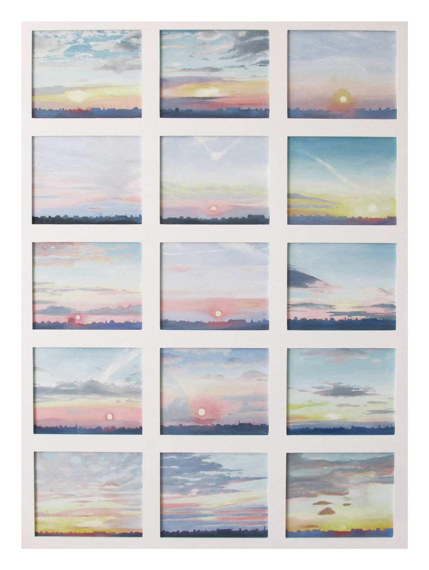 Emma Haworth, A Record of Sunsets in July 2013, 2014
