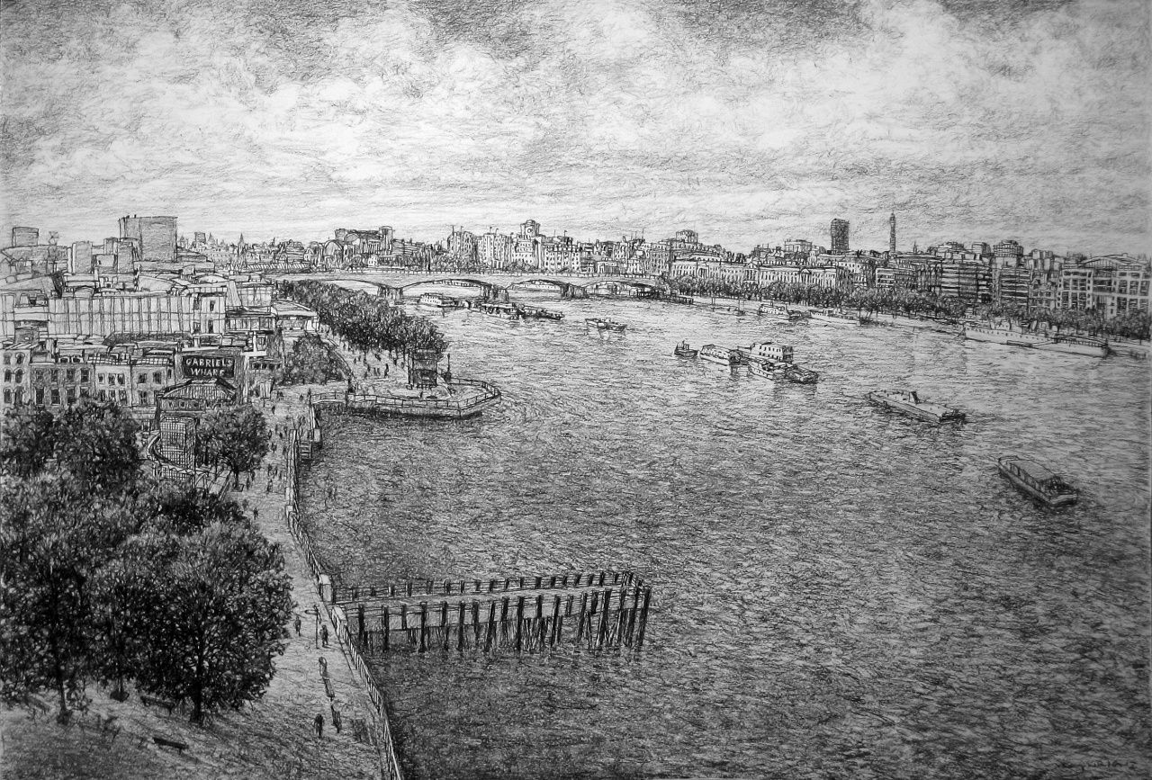 Roy Wright, The Thames from the Oxo Tower, 2014