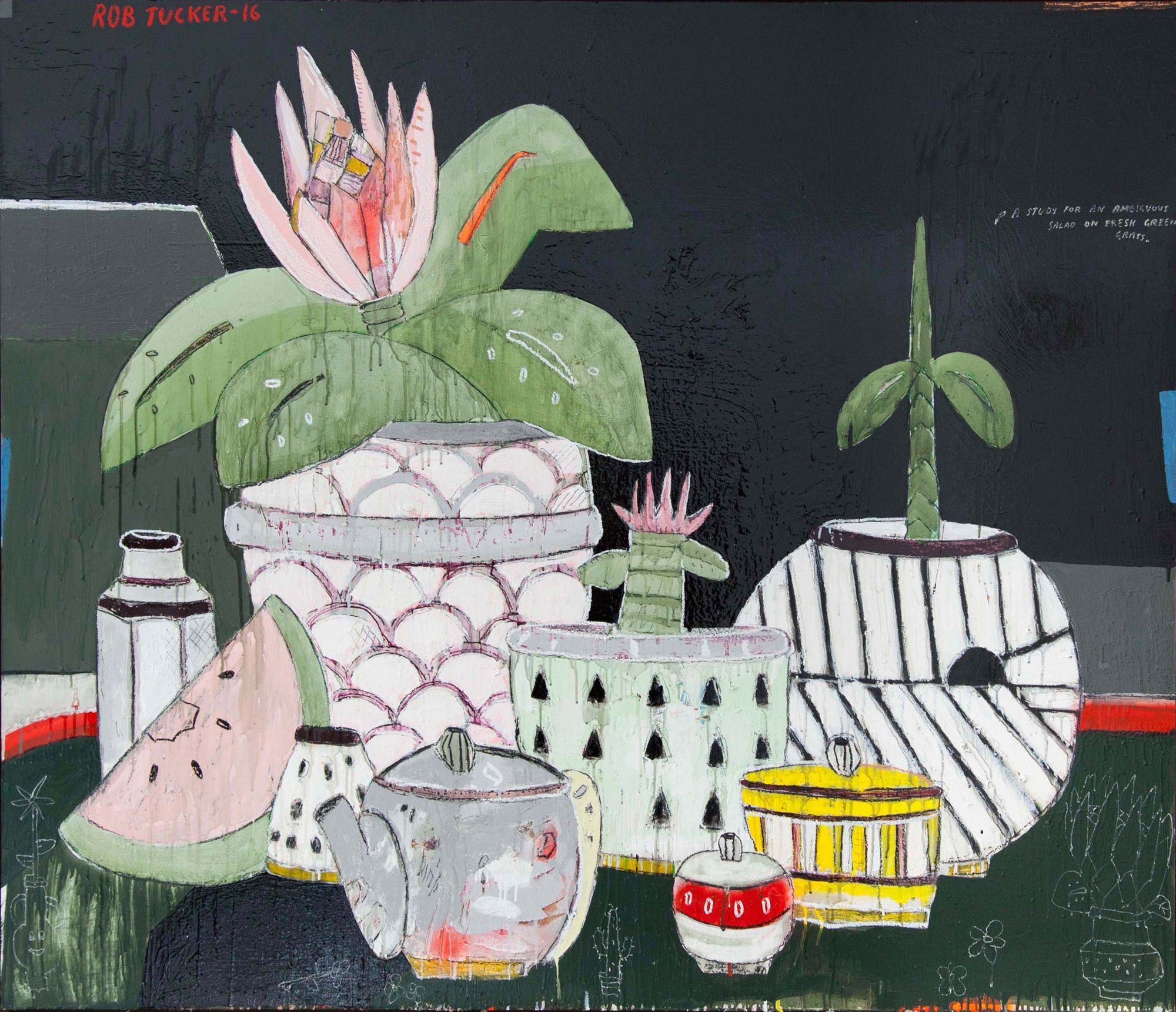 Rob Tucker, A Study For An Ambiguous Salad On Fresh Green Grass, 2016