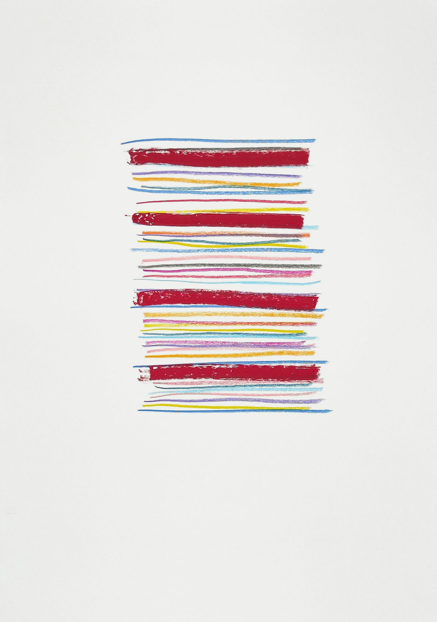 Myriam El Haïk, Rug, Color Lines Series (Red), 2022