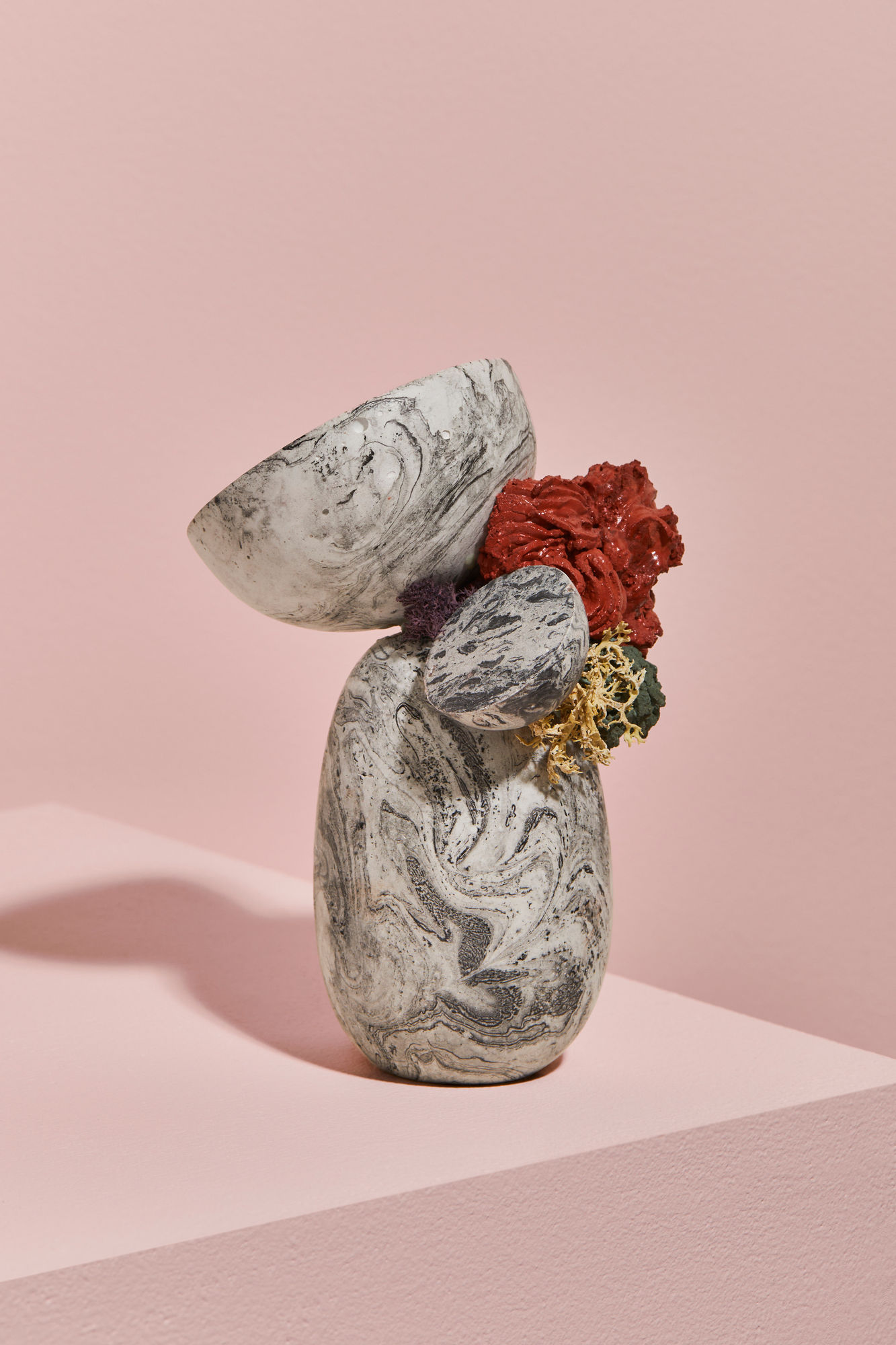 Vic Wright, Black & White with Lichen, 2023