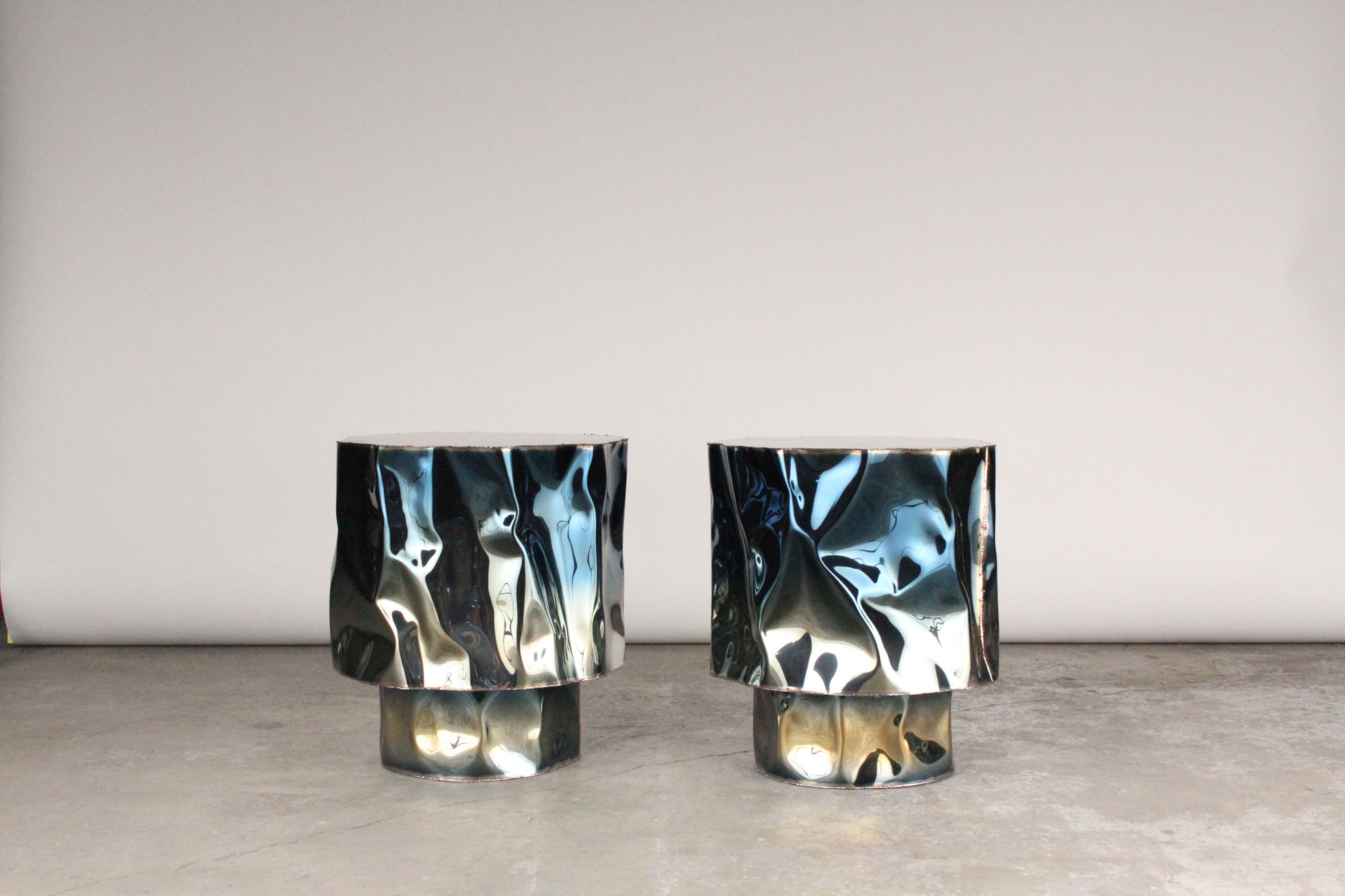 Michael Gittings, Crinkle Side Table No. 5 and No. 6, 2019