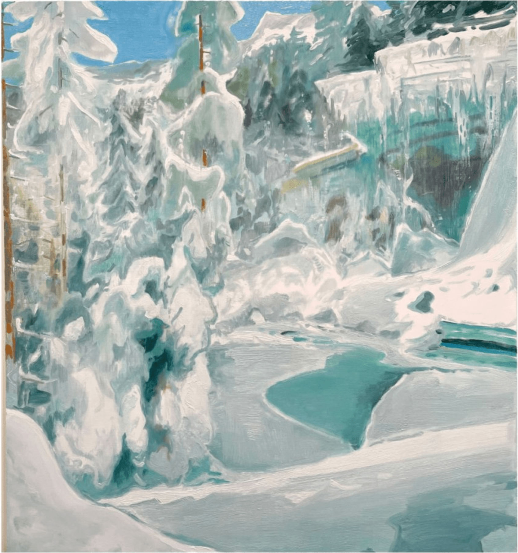 Eric Aho, Frozen Falls in the Mountains, 2023