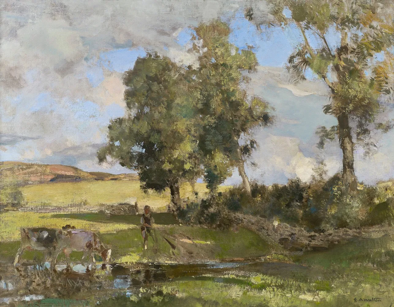 Edward Arthur Walton RSA PRSW, The Field Loning, c.1903